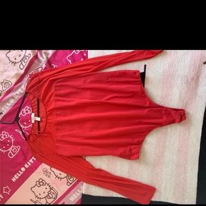 Red long sleeve bodysuit